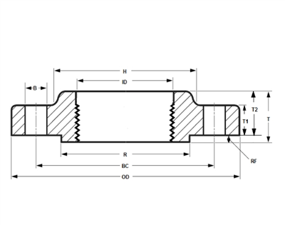 ASME B16.5 나사식 플랜지 클래스 600인치